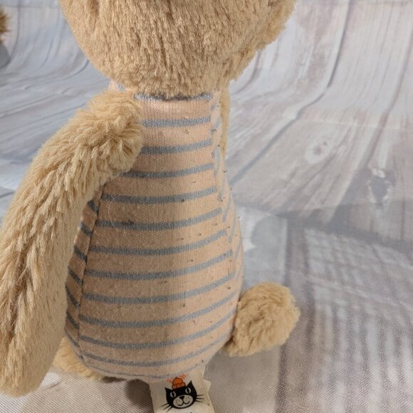 JellyCat Beige Little One Blue Bear Rattle Soft Plush Toy - Picture 6 of 8